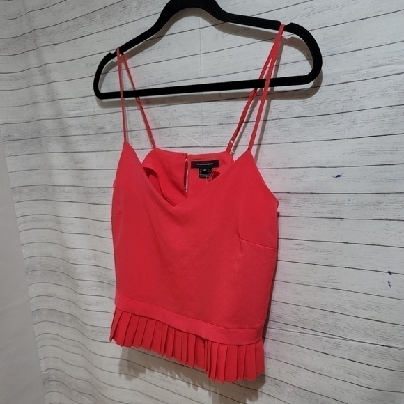 FRENCH CONNECTION PEPLUM RUFFLE TANK TOP IN AZALEA SZ XS - Picture 3 of 9